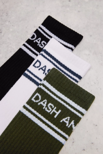 Комплект із трьох пар шкарпеток до коліна з логотипом