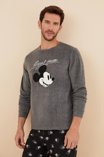Мужская длинная флисовая пижама Mickey Mouse