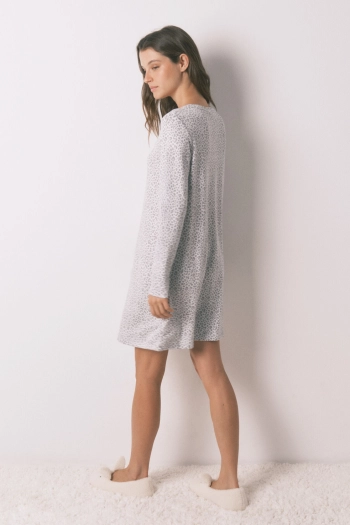Короткая ночная сорочка с анималистичным принтом