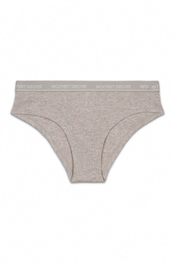 Широкие трусики-бразилиана из хлопка в рубчик