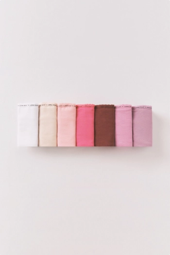 Набір із 7 класичних трусиків із бавовни, рожевого кольору