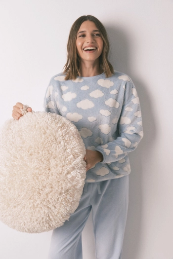 Довга піжама з пухнастого флісу