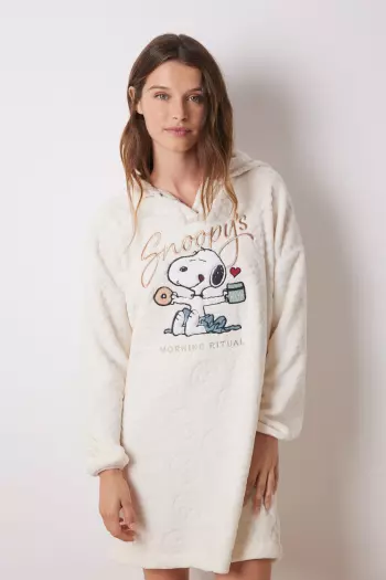 Коротка флісова нічна сорочка Snoopy