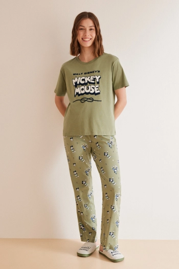 Піжама Mickey Mouse з бавовни зеленого кольору