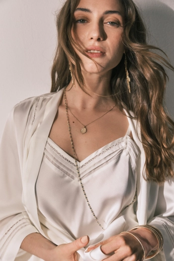 Довга піжама та халат із сатину