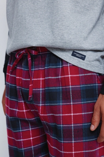 Довга піжама з штанами в клітинку