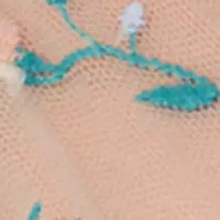 Трусики-стринги из тюля с цветочной вышивкой светло-голубого цвета