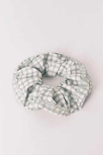 Макси-резинка в клетку vichy зеленая