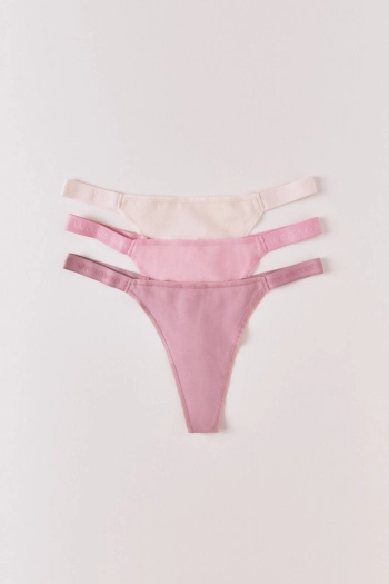 Набір із 3 бавовняних трусиків-танга