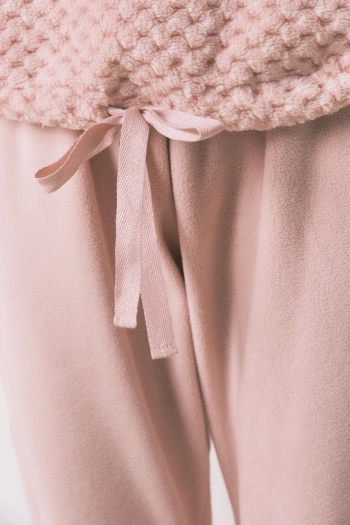 Рожева флісова піжама з орнаментом