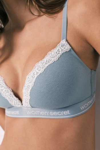 CHARMING Трикутний бавовняний бюстгальтер у рубчик