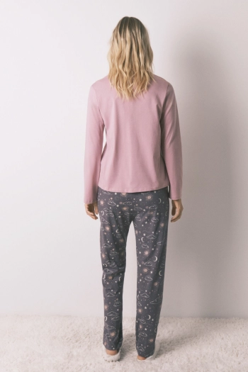 Хлопковые брюки с принтом и блестками