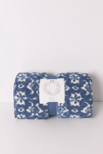 Синий плед из флиса