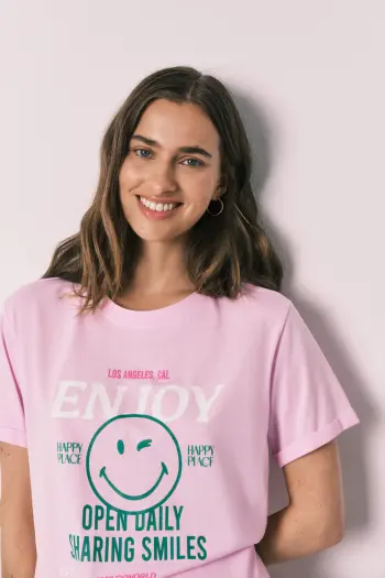 Рожева коротка бавовняна піжама SmileyWorld®