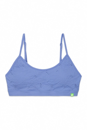 Топ-бюстгальтер голубого цвета с цветочным принтом