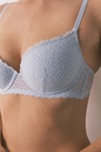 GORGEOUS Блакитний мереживний бюстгальтер пуш-ап