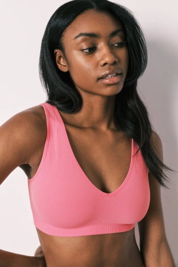 Однотонний топ халтер з лазерною обробкою краю