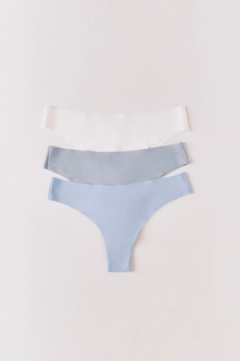 Набор из 3 трусиков-бразилиана из микрофибры, разноцветные