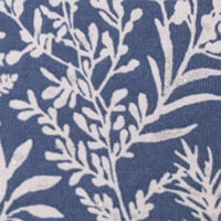 Длинная пижама из хлопка синяя с цветочным принтом