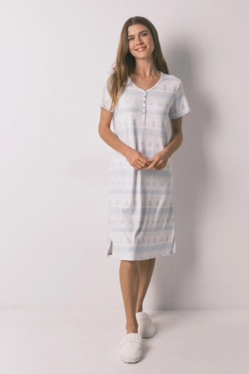 Нічна сорочка міді з новорічним принтом