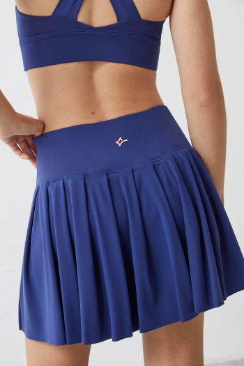 Синяя юбка для тенниса с вшитыми шортами