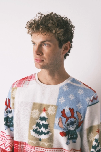 Мужская пижама Stitch из флисовой ткани