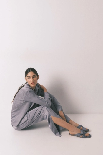 Длинная пижама из жаккардового атласа