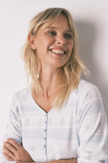 М’яка нічна сорочка міді з джерсі зі скандинавським принтом