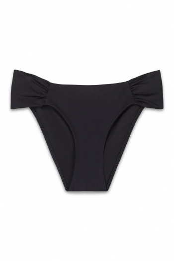Чёрные классические трусики-бикини со сборками