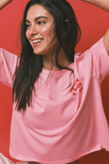 Довга бавовняна піжама з принтом