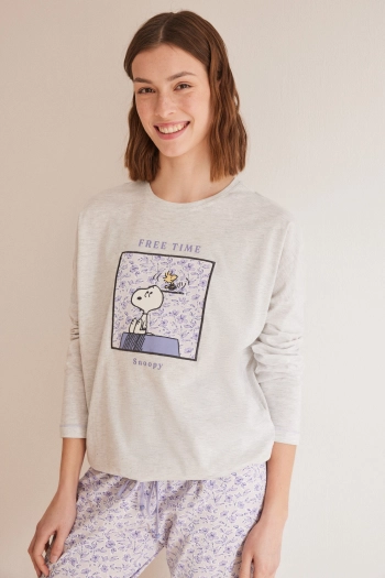 Серая пижама Snoopy из хлопка