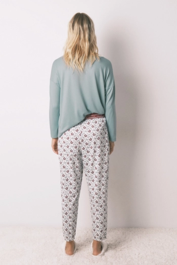 Длинные хлопковые брюки с цветочным принтом