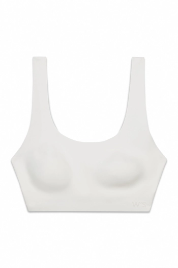 Белый гладкий топ из микрофибры clean cut