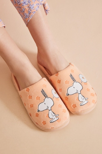 Оранжевые тапочки Snoopy