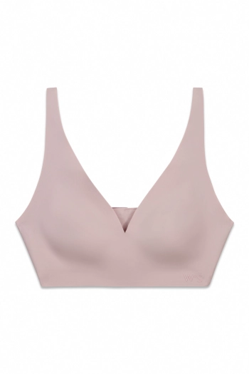 Розовый гладкий топ-халтер из микрофибры clean cut