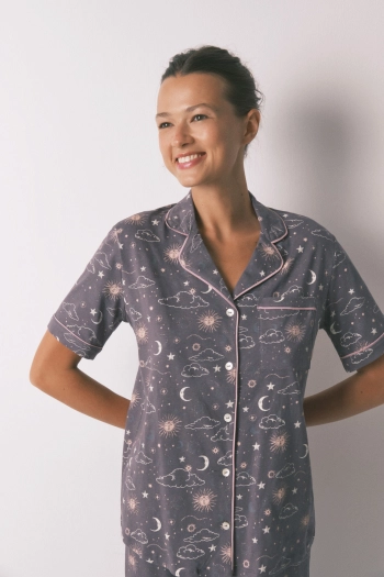 Классическая хлопковая пижама с принтом