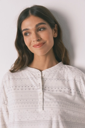 Мягкая серая флисовая пижама со скандинавским принтом