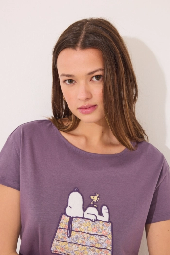 Піжама з короткими рукавами з бавовни з принтом Snoopy