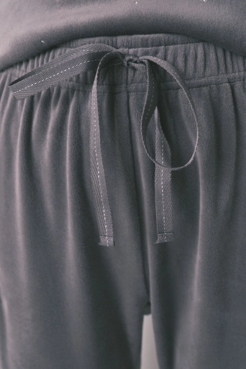 Сіра велюрова піжама з місяцем та зірками