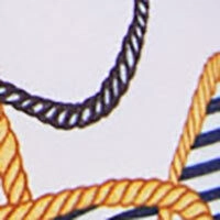 Бікіні-топ бандо з драпіруванням і морським принтом