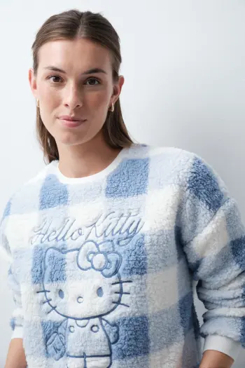 Длинная пижама Hello Kitty с эффектом искусственной овчины