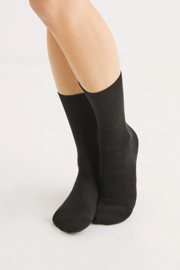 Набір з 3 пар чорних бавовняних шкарпеток