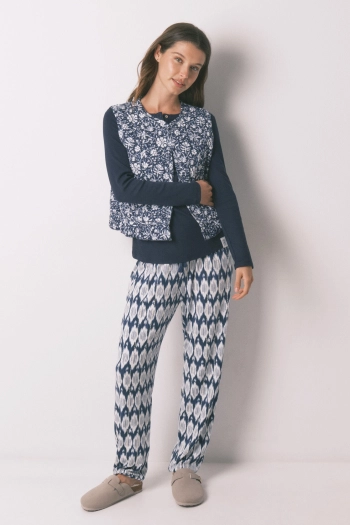 Стёганый жилет с принтом в бохо‑стиле