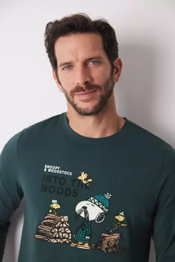 Довга чоловіча піжама Snoopy з бавовни
