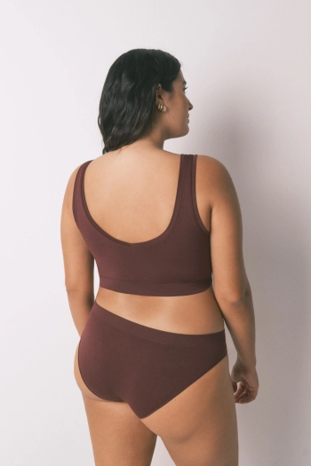 Безшовний топ бордового кольору