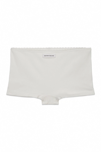 Білі безшовні трусики-боксери в рубчик