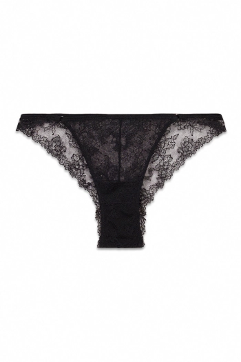 Трусики-бразилиана кружевные черные