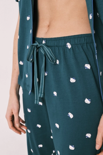 Пижама рубашечного типа Hello Kitty с коротким рукавом из хлопка