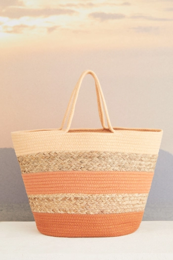 Пляжна сумка-кошик оранжевого кольору