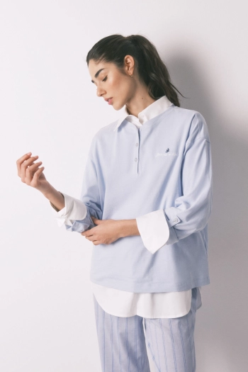 Футболка с длинным рукавом из хлопка